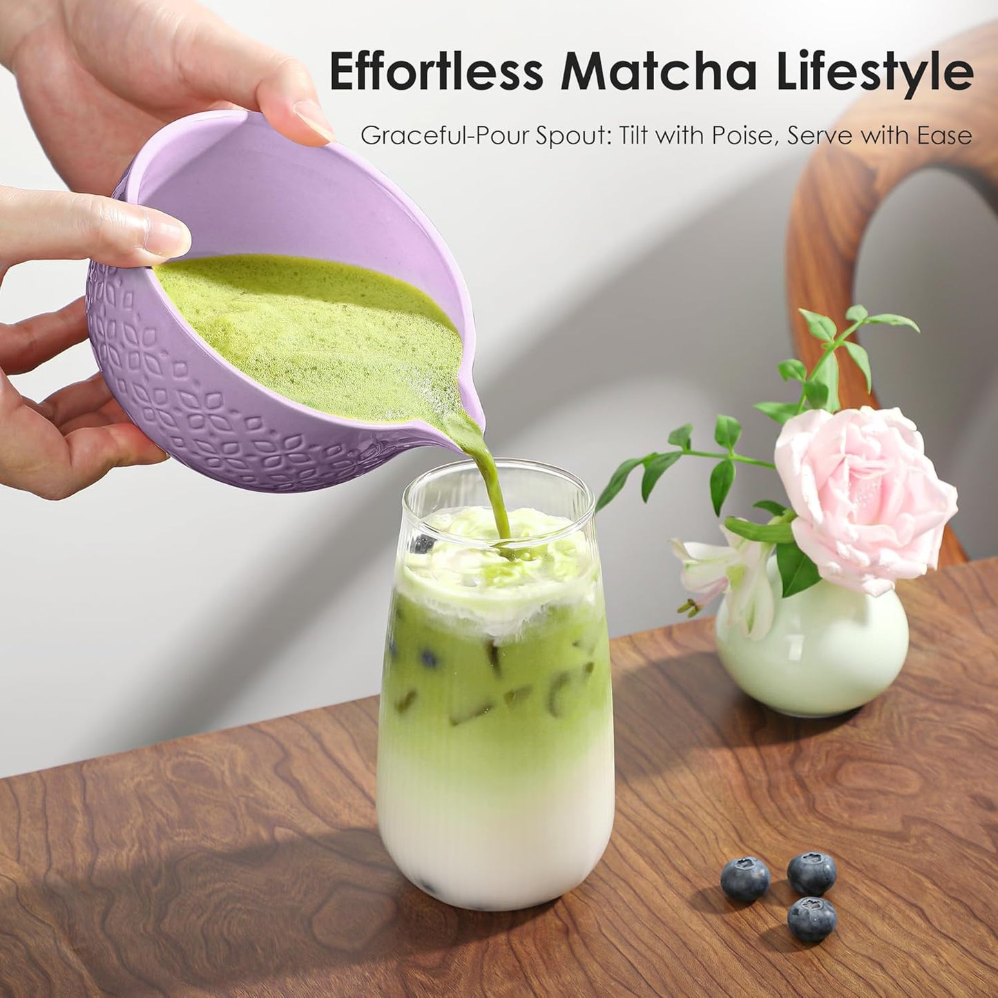Matcha Whisk Set Matcha Kit - 7 Pcs Japanese Tea Set Includes Matcha Bowl with Spout,Bamboo Whisk with Ceramic Holder,Bamboo Scoop and Rest,Sifter,Tea Towel, for Ceremony Matcha Lovers Gift,Green