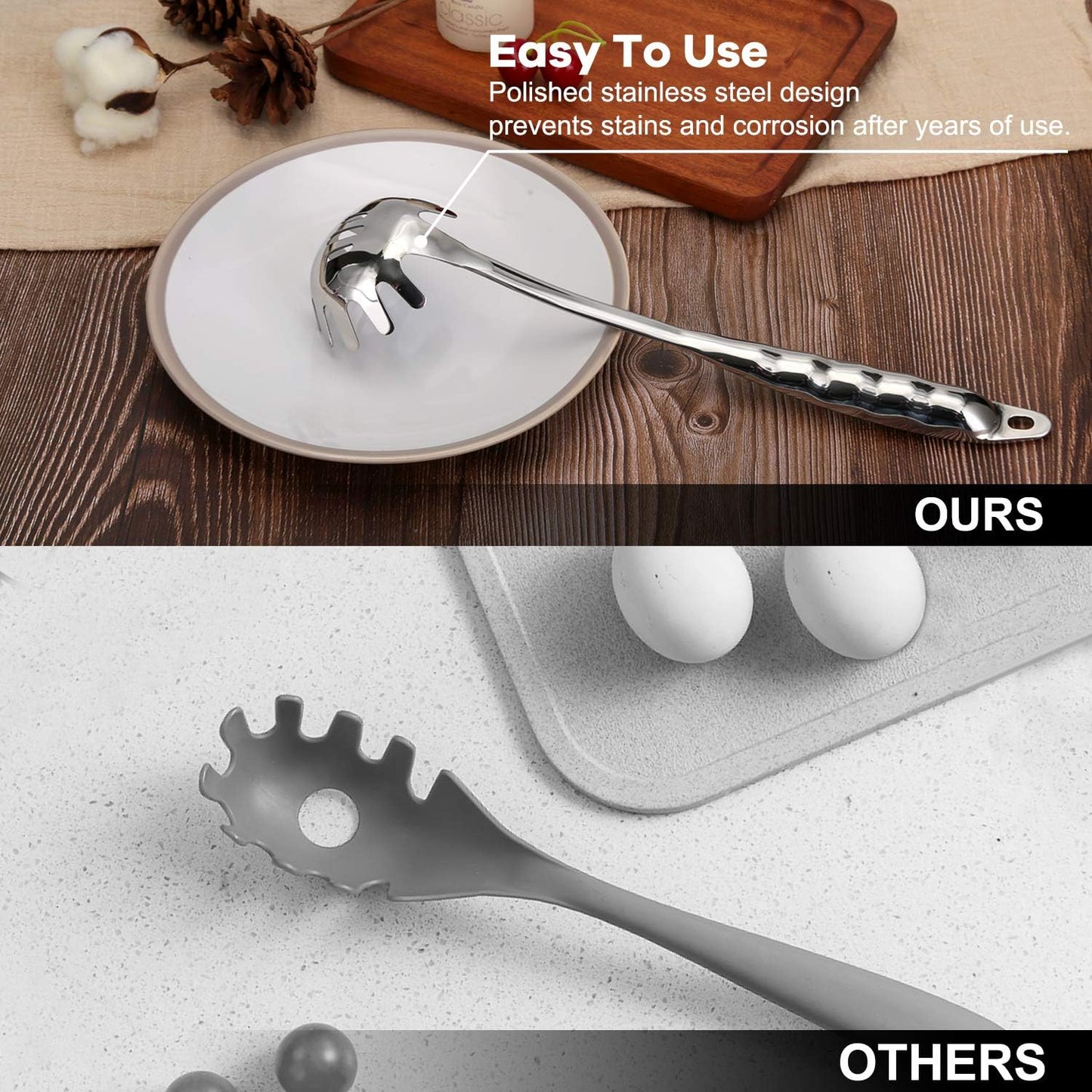 High Grade Soup Ladle, Cooking Ladle for Soup, Heat-proof Design of Hollow Handle, Gift for Family（4ouce/13.5 Inch)