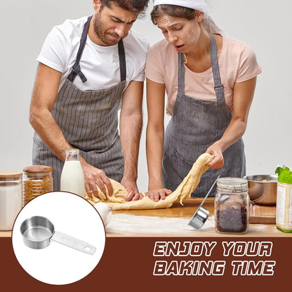 2 Pcs 1/8 Cup (30ml, 1oz) Measuring Cup, Stainless Steel Measuring Scoop Coffee Scoops Small Metal Measure Cups Tablespoon for Wet and Dry Ingredients, Metric and US Measurement, Dishwasher Safe