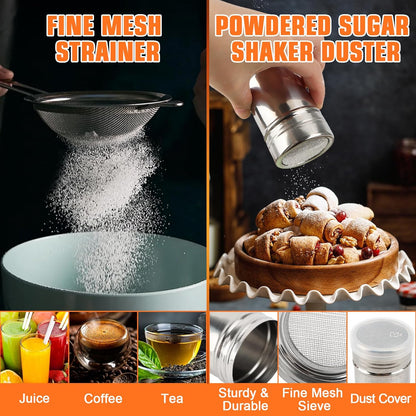 Biscuit Cutter Set,10PCS Stainless Steel Pastry Blender Set with Pastry Cutter,5PCS Biscuit Cutter,Dough Cutter,3 Cup Flour Sifter,Baking Mat and Fine Mesh Strainer for Cooking Cookies and Donuts