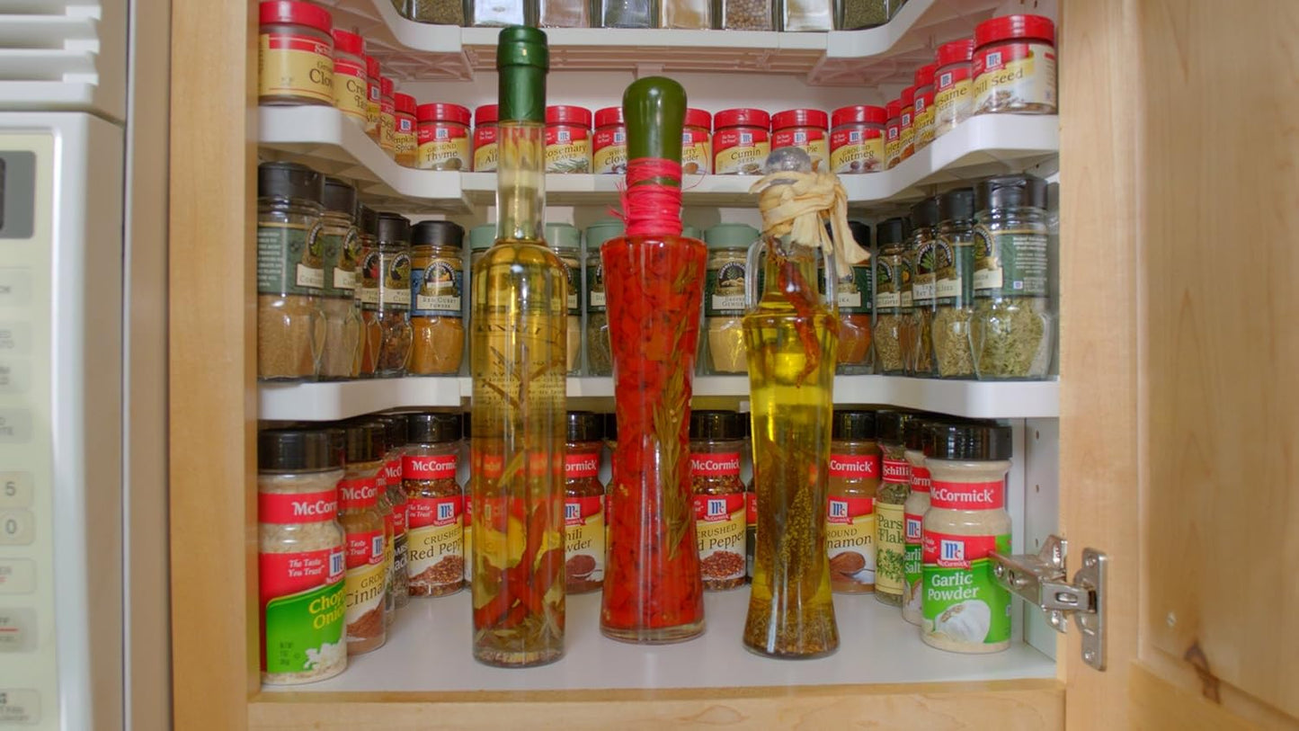 Spicy Shelf Deluxe - Expandable Spice Rack and Stackable Cabinet & Pantry Organizer (1 Set of 2 Shelves) - As seen on TV Deluxe (Spicy Shelf Organizer) - Pantry Organization - Pantry Spice Organizer