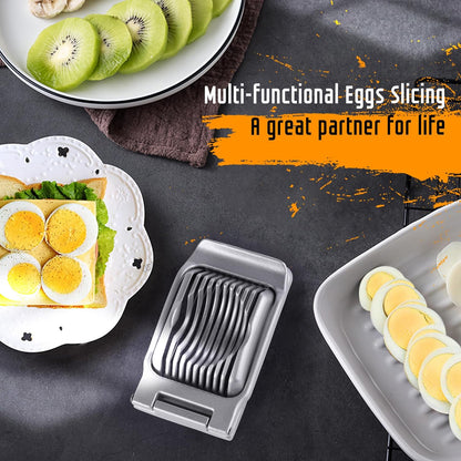 Egg Slicer for Hard Boiled Eggs, Stainless Steel Wire, Multipurpose Heavy Duty Aluminium Egg Cutter for Egg, Salads, Sandwiches, Strawberries, Mushrooms, Soft Cheese, Red