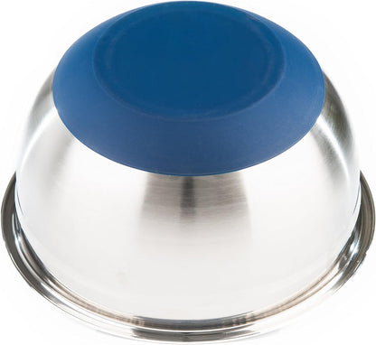 Stainless Steel Mixing Bowls with Lids and Non Slip Bases (Set of 5, Red)