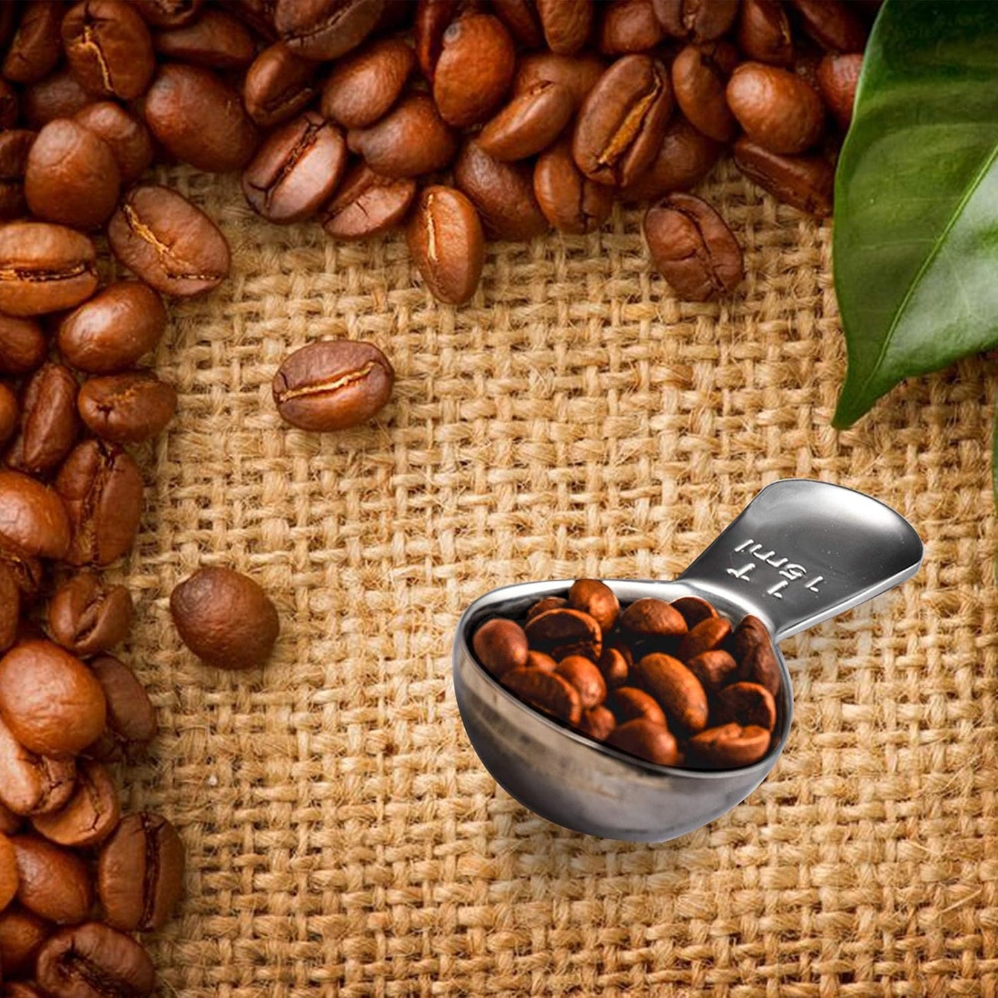 Coffee Scoop, Gold Stainless Steel Coffee Spoons Set, 1 tablespoon (15ml) and 1 tablespoons (30ml) Spoon, Gold Tablespoon Measure Spoon for Coffee, Milk Powder, Fruit Powder, 2 Pack(Long Handle)