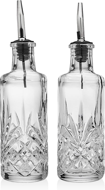 Godinger Oil and Vinegar Dispenser Cruet Set, Condiment Pourer Bottle - Dublin Collection