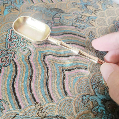 Measuring Spoons with Long Handle, Coffee Scoop, Tablespoon and Teaspoon Scoops Set of 2, Gold Art Style Metal