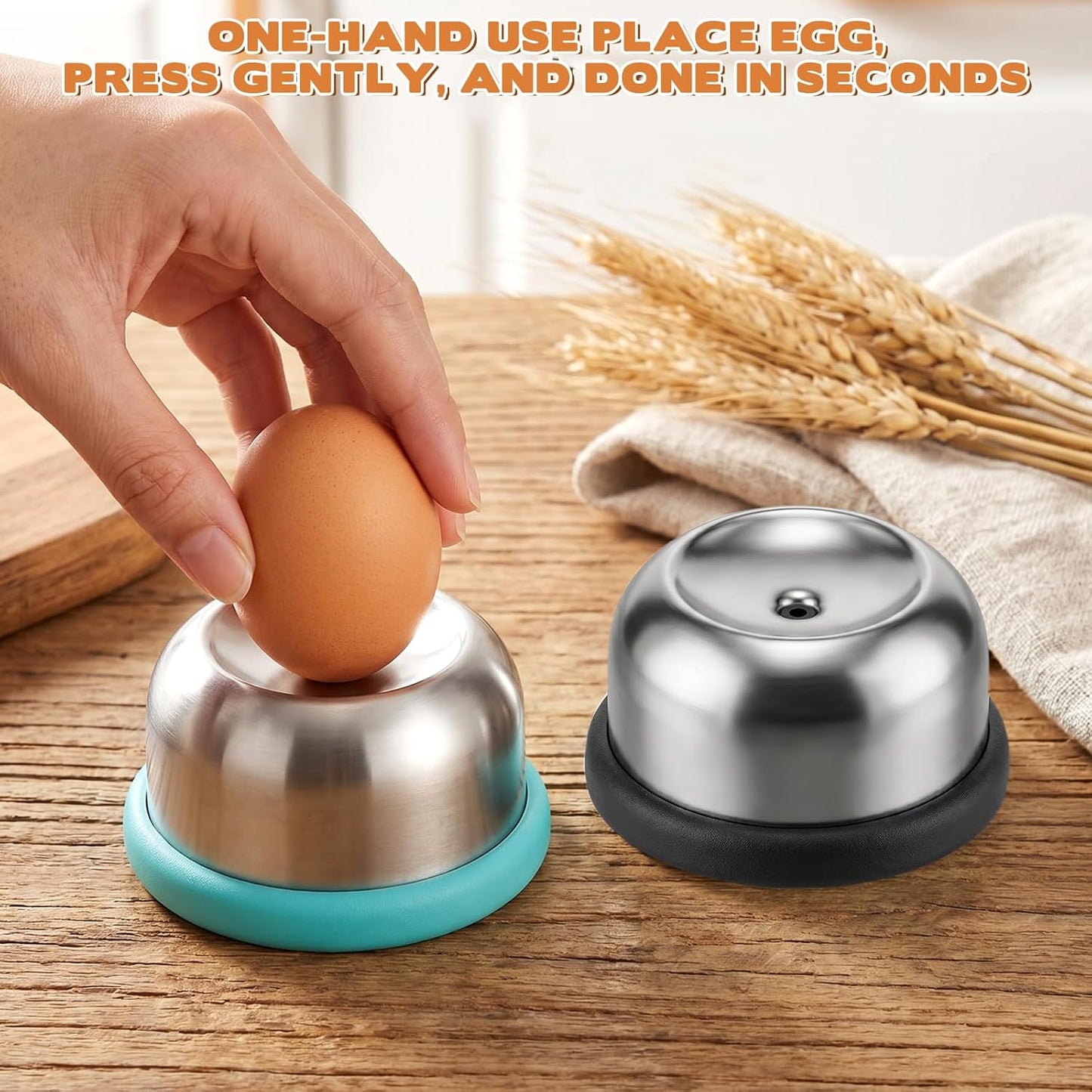 2PCS Stainless Steel Egg Piercer for Raw Eggs, Egg Poker Eggs Piercer with Sturdy Anti-Slip Base Eggshell Peeler Tool to Get Good Hard Boiled Eggs Anti-rust Easy Egg Peeler Kitchen Gadget
