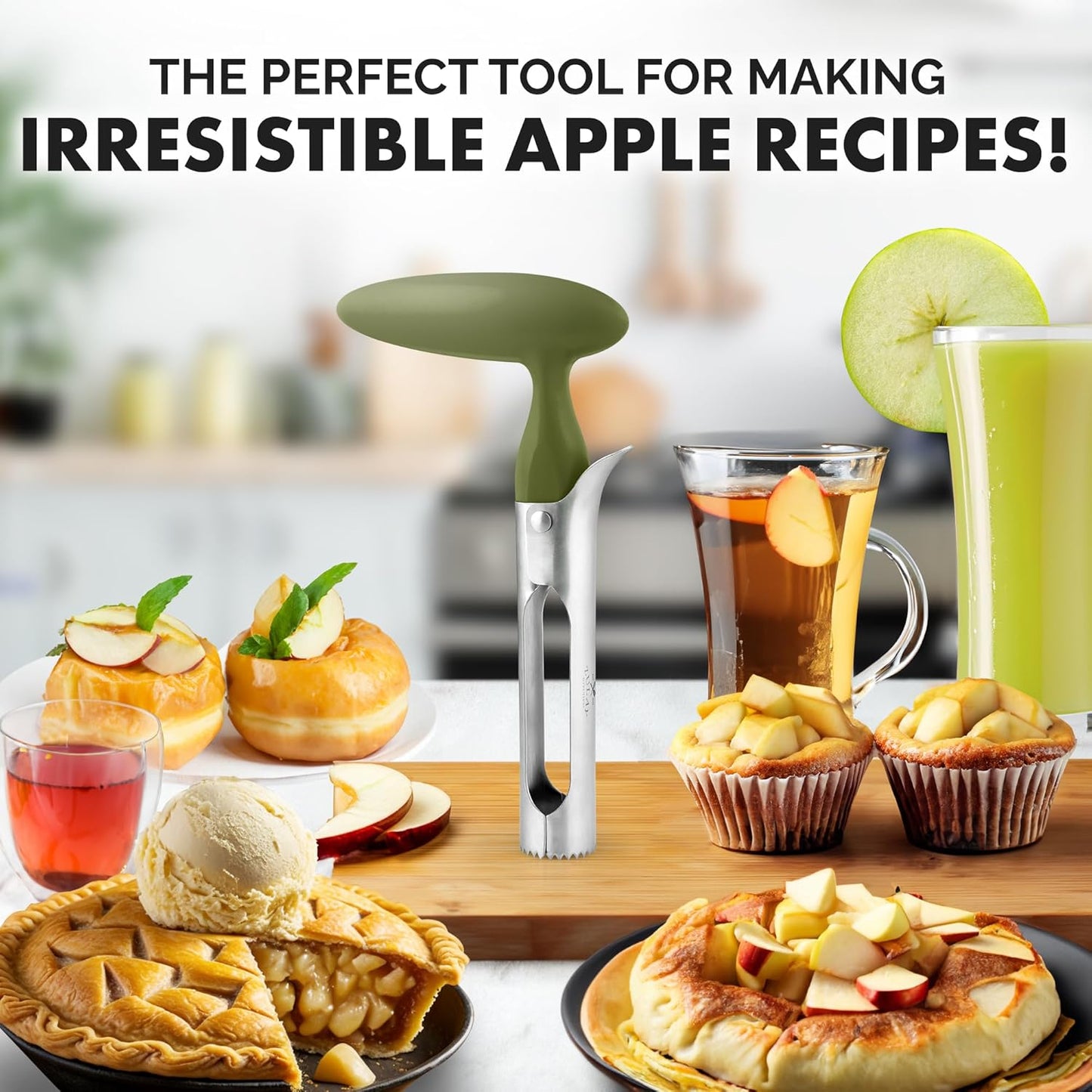 Zulay Kitchen Stainless Steel Pineapple Corer & Slicer – Heavy Duty Pineapple Cutter & Eye Removal Tool – Effortless Core Remover Tool with Sharp Reinforced Blade & Ergonomic Handle - Black
