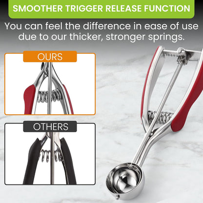 Spring Chef Large #20 Stainless Steel Cookie Scoop for Baking - Melon Baller - Multifunctional 2.93 Tbsp Cookie Scooper with Trigger Release for Ice Cream, Meatball, Cupcake, Muffin - Mint
