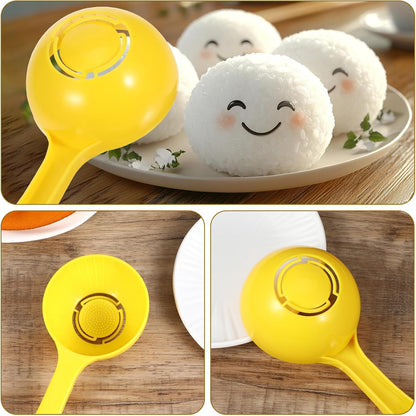 Gjinxi 2Pcs Rice Paddle Scoop Mold For Rice Ball Making, Non-stick Sushi Mold Rice Ball Scooper for Rice Sushi Making, Rice Ball Spoon Sushi Making Tools Yellow for Home Kitchen Restaurant