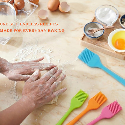 Silicone Basting Brush Set, 4 Piece Heat Resistant 446°F Kitchen Pastry Brushes for Cooking, Baking & BBQ, TRADYX Oil Butter Sauce Brush, One Piece Design, Easy Clean, Dishwasher Safe