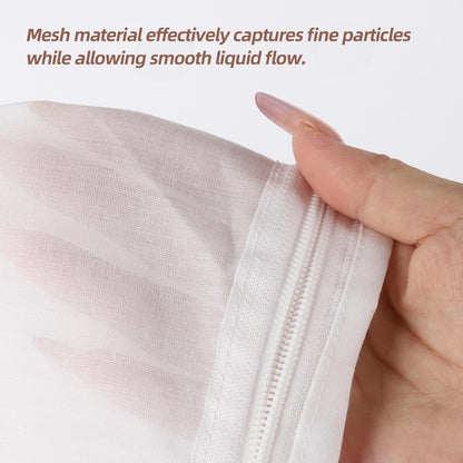 Ultra Fine Mesh Strainer Bags, 6 Pcs Reusable Mesh Filter Bags with 2 Pcs Stainless Steel Handle Frame for Filter NutMilk, Coffee, Milk, Butter, Juices and Fresh Cheese