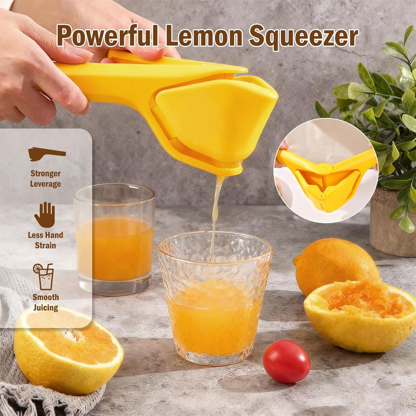 Stainless Steel Manual Juicer Citrus, Lemon Squeezer, Fruit Juicer Lime Press Metal, Professional Hand Juicer Kitchen Tool Bar Juicer for Bartender Accessories
