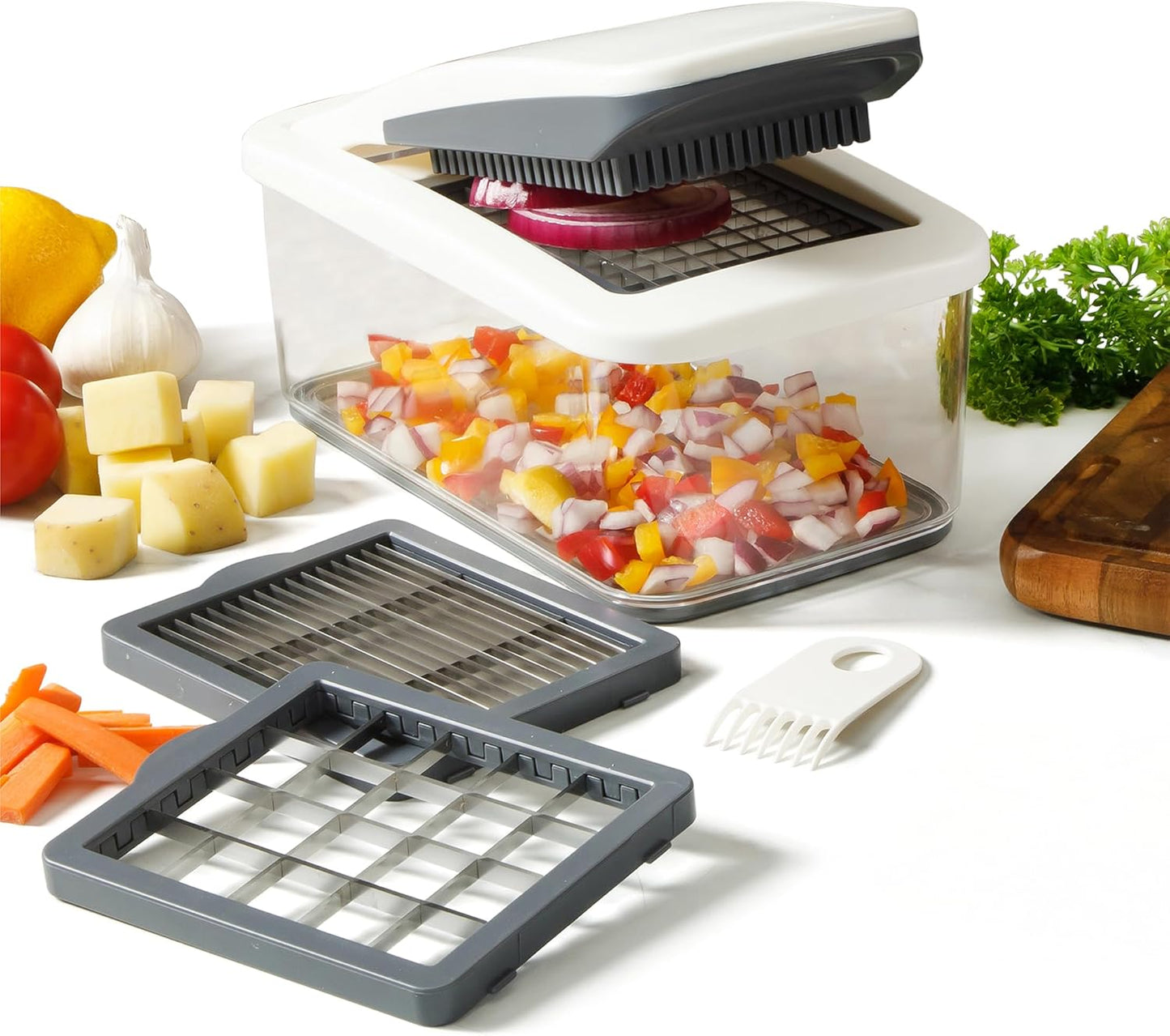 Calphalon Aero 5 in 1 Vegetable Chopper and Dicer, Food Chopper with Container