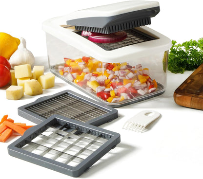 Calphalon Aero 5 in 1 Vegetable Chopper and Dicer, Food Chopper with Container