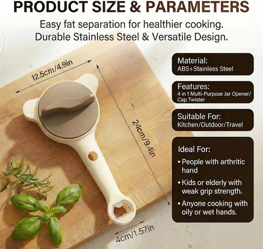 Lid Opener Jar openers for seniors – Stainless Steel Adjustable Lid Remover, Easy Grip Handle Jar Opener for Seniors with Arthritis, Fits Jars, Bottles & Cans, Mothers Day Gifts – New Kitchen Gadgets