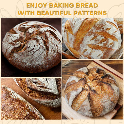 Sourdough Starter Kit, Sourdough Kit Include Banneton Proofing Basket, Sourdough Starter Jar, Bread Lame, Dough Scraper, Dough Whisk Scraper and Silicone Bread Sling