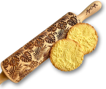 Embossing Rolling Pin SHELLS. Dough and Clay Roller for Embossed Cookies and Pottery. Cookie and Ceramic Stamp. Backing Gifts for Women by Algis Crafts
