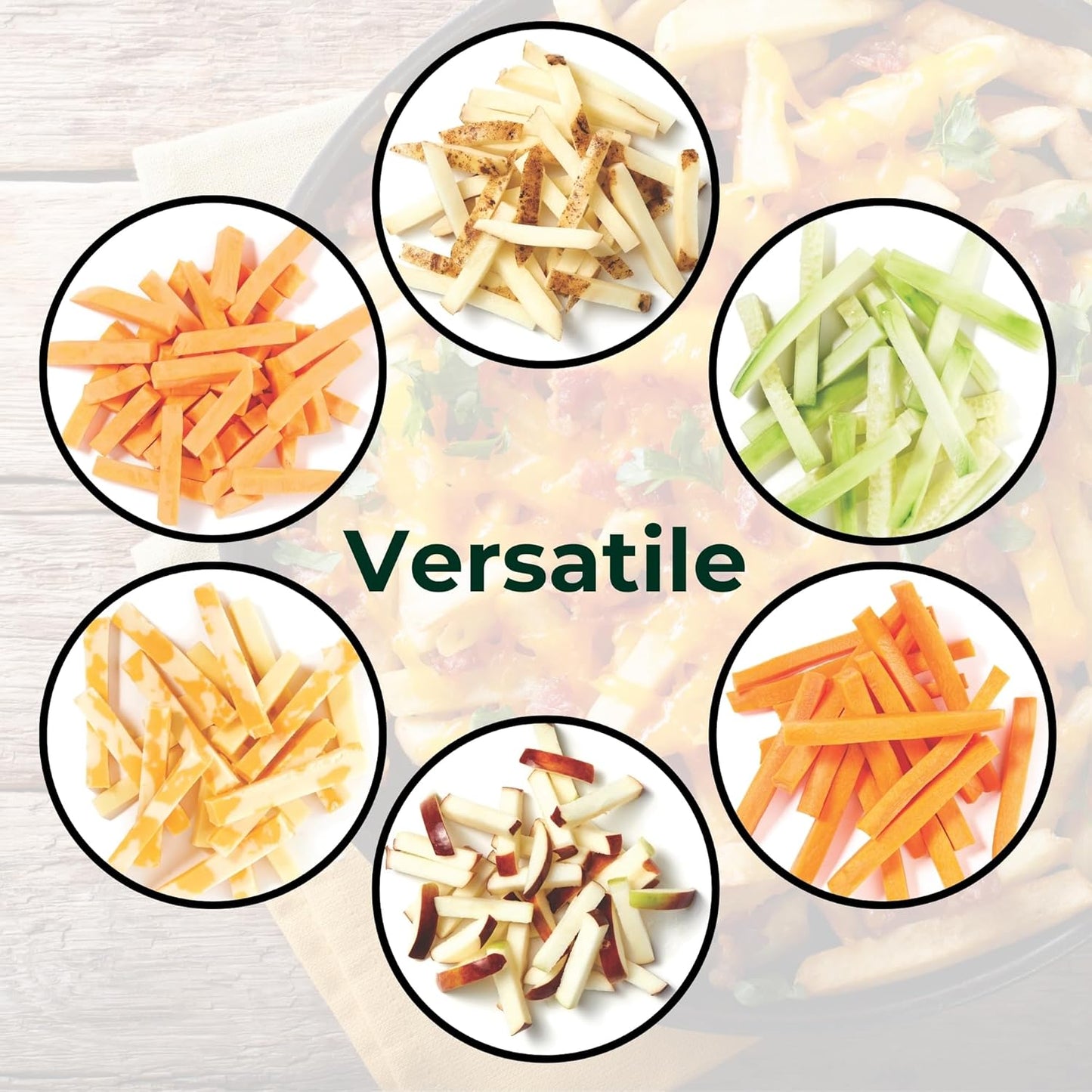 Starfrit Easy Fries Fry Cutter - Perfect Homemade French Fries, Handles for Leverage, Large Cutting Surface, Nonskid Base for Stability