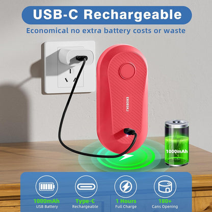 Electric Can Opener, Rechargeable Can Openers for Seniors & Arthritis, One-Touch Automatic Can Opener, Hands-Free, Smooth Edge, Compact, Kitchen Gadgets