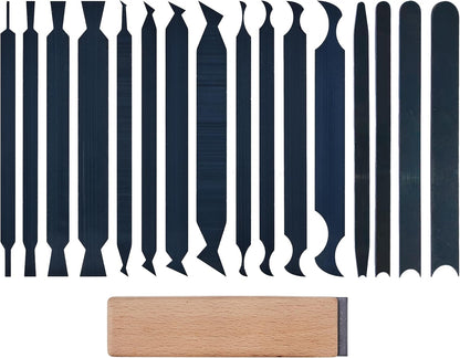 New Cabinet Scraper Cards and Cabinet Scraper Burnisher with 12 Piece Multi-Shaped Scraper Set Suitable for Various Small space and Small-Sized Tasks(HTCSCS13)