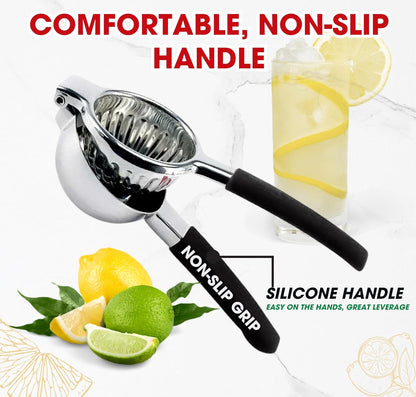 Handheld Lemon Squeezer Stainless Steel – Lemon Juicer, Lime Squeezer With Large Bowl Size & Non-Slip Handles – Citrus Squeezer for Holiday Cooking & Christmas Dinner, New Year Cocktails