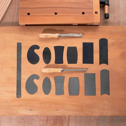 New Cabinet Scraper Cards and Cabinet Scraper Burnisher with 12 Piece Multi-Shaped Scraper Set Suitable for Various Small space and Small-Sized Tasks(HTCSCS13)