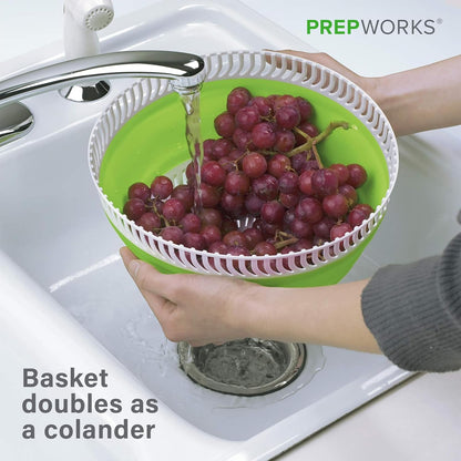 Prepworks by Progressive 3 Quart Space Saving Folding Collapsible Drainer, & Colander for Salad Preparation and Food Washing (Grey)