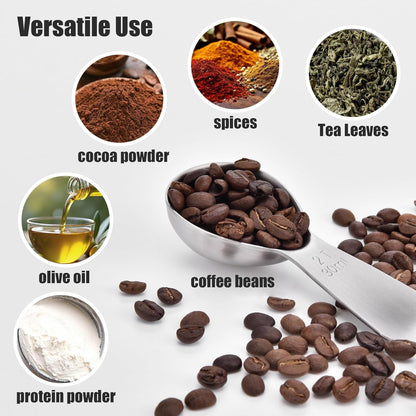 Doosu 1 Tablespoon Coffee Scoop - 18/8 Stainless Steel Heavy Duty Measuring Spoon with Short Handle, Food Grade Metal Tbsp Scoop for Ground Coffee Beans Tea Sugar Powder (15ml)