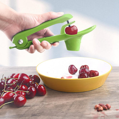 Cherry Pitter - Makmzoon Multi Cherries Corer Stainless Steel Pitter Tool with Labor-Saving Design Safe Lock Design for Making Cherry Jam - 6 Cherries