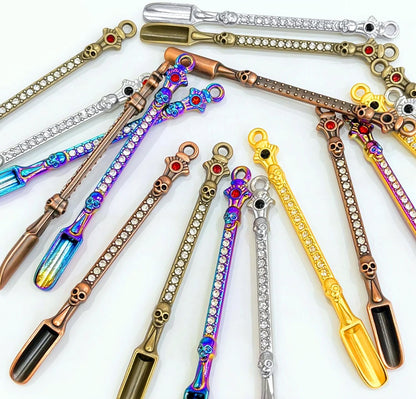 20Pcs Mini Spoons, Tiny Shovel Spoon, Tableware Charm for Coffee, Sugar and Spices, Mini Pendant Spoon Necklace Charms, Keychain Accessories(5 color)
