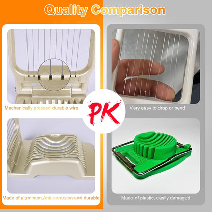 Egg Slicer for Hard Boiled Eggs Egg Cutter Strawberry Slicer Heavy Duty Aluminium Tomato Slicer Stainless Steel Wire Multipurpose Egg Slicer Dicer for Soft Fruit Mushroom Home Use