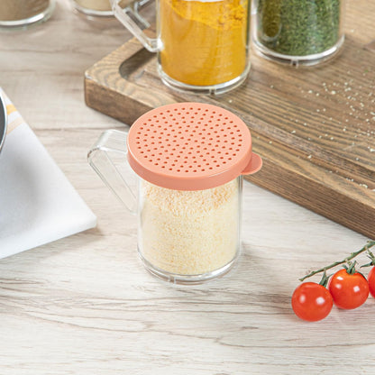 Restaurantware Spice Shaker 1 Count Plastic Shaker, Durable Seasoning Dredge with Yellow Coarse Lid, Clear Shaker for Commercial Kitchens, Pizzerias, and Bakeries