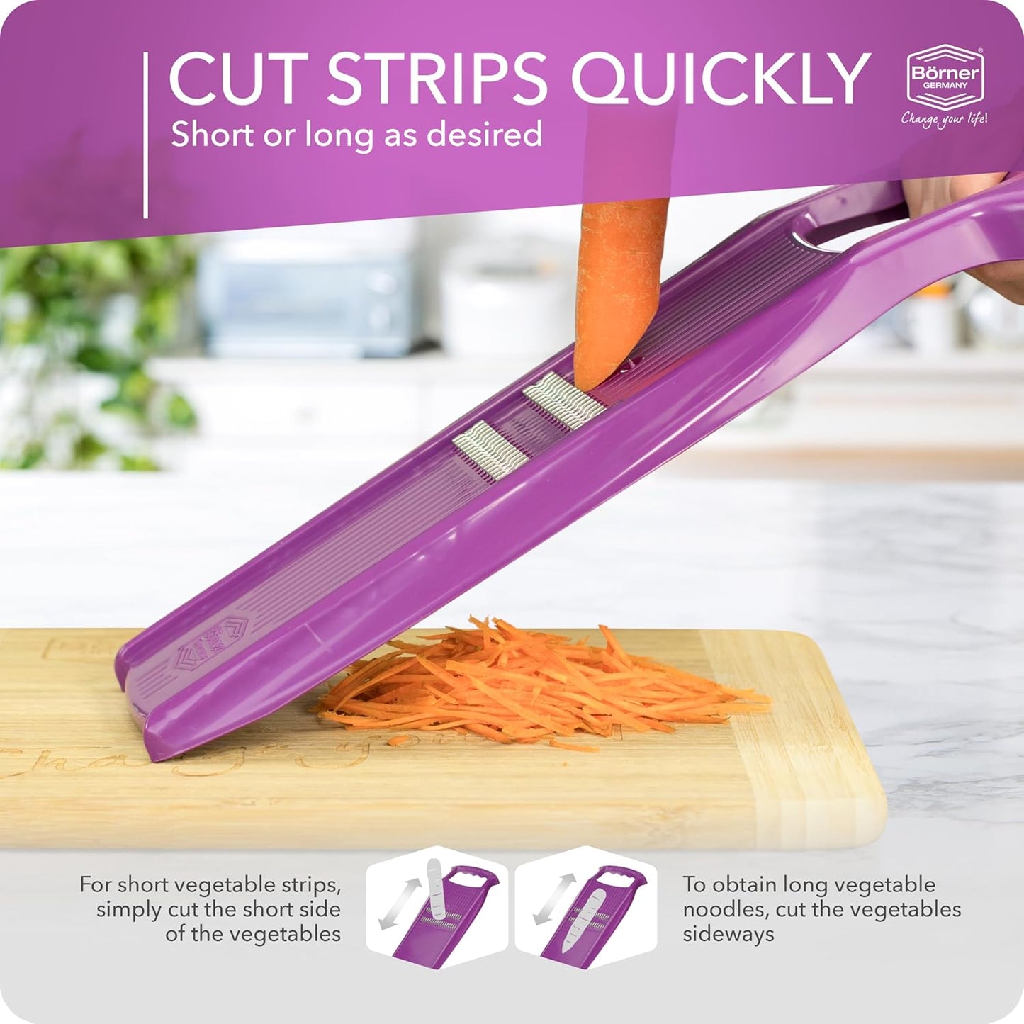 BORNER Roko PowerLine | Vegetable Grater Börner - Quality Made in Germany, Color:Orange