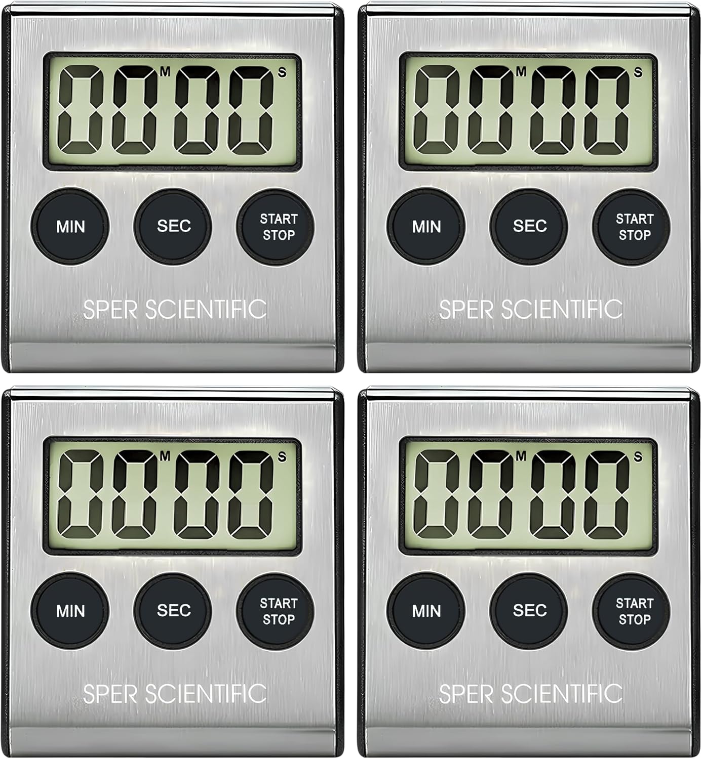 Sper Scientific 24-Hour Digital Lab + Kitchen Timer with LED Light 810001 - Precision Countdown Timer with Large Display, Loud Alarm & Clock Mode - for Cooking, Lab Experiments & More