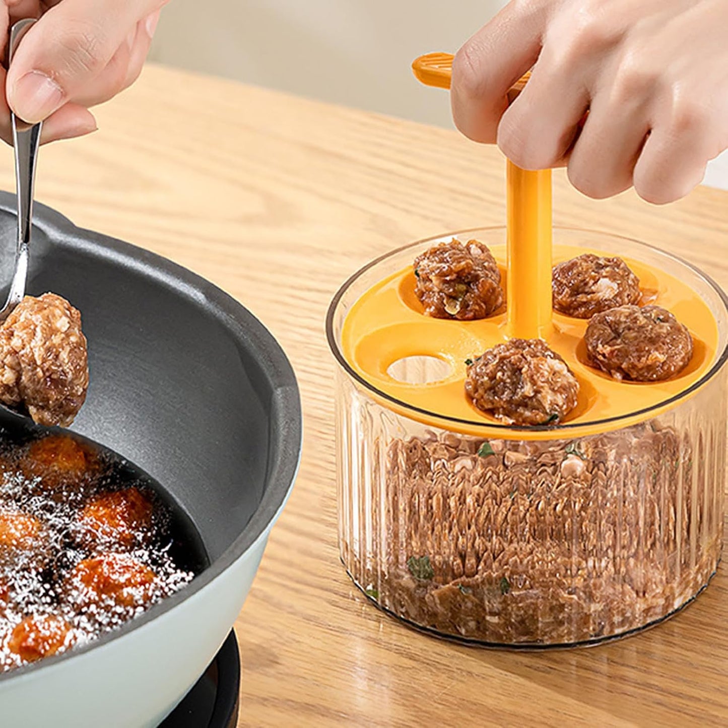 Manual Kitchen Meatball Maker Former Cooking Tool Nonstick Maker Plastics Materials For Shrimp And Meat Meatball Making Tool
