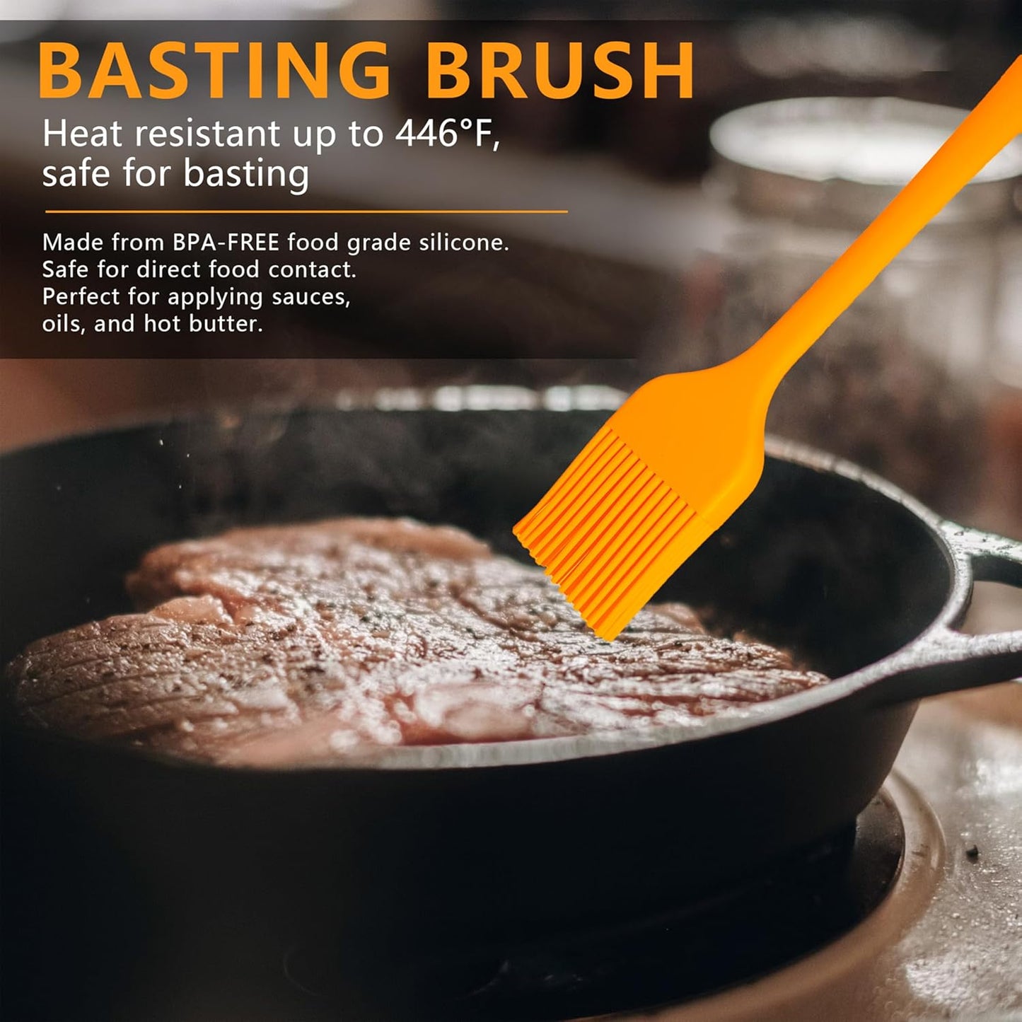 Silicone Basting Brush Set, 4 Piece Heat Resistant 446°F Kitchen Pastry Brushes for Cooking, Baking & BBQ, TRADYX Oil Butter Sauce Brush, One Piece Design, Easy Clean, Dishwasher Safe