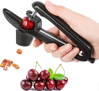 EWPJDK Cherry Pitter Tool Pit Remover Heavy-Duty Stainless Steel Olive Pitter Tool for Making Cherry Jam (Black)