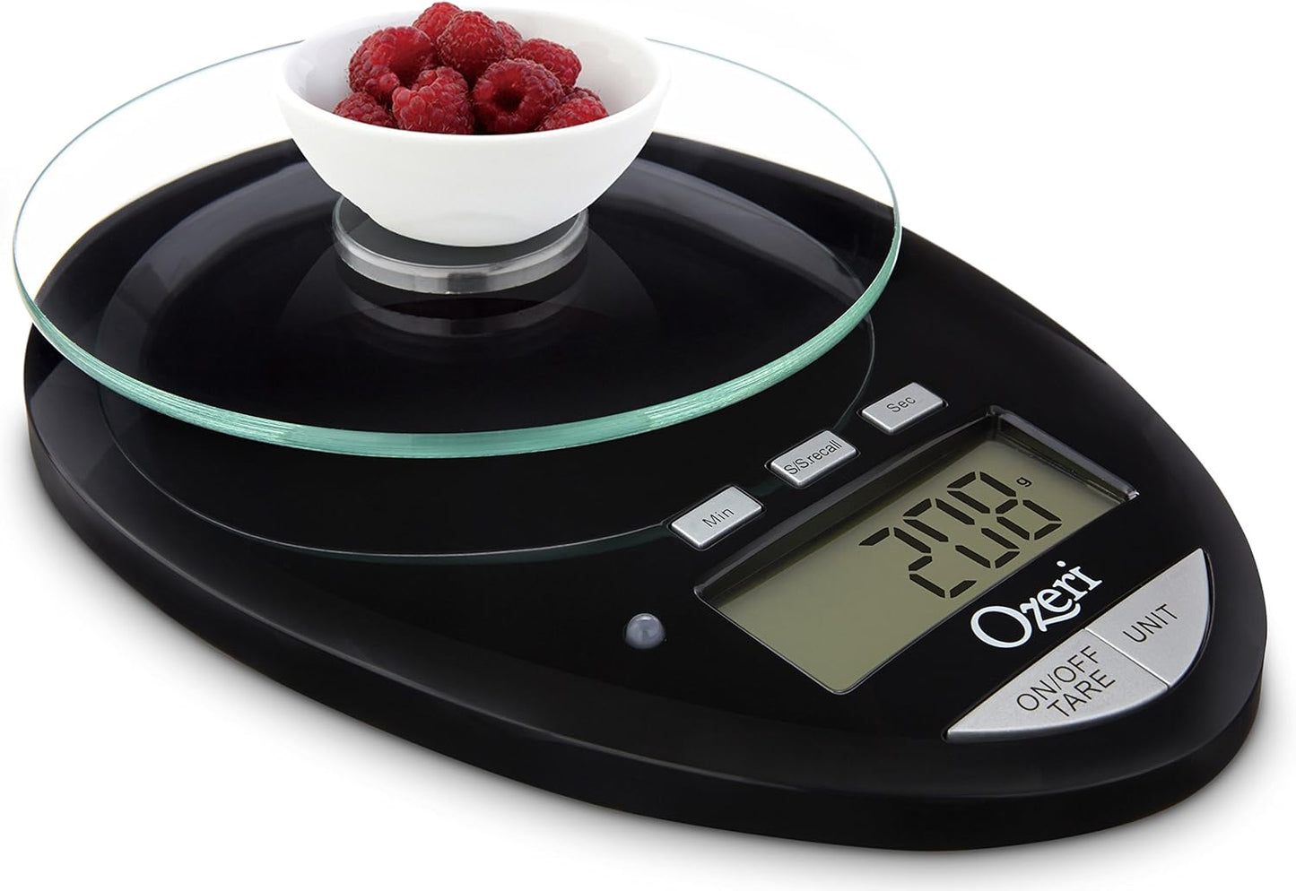 Ozeri Pro II Digital Kitchen Scale with Removable Glass Platform and Countdown Kitchen Timer (1 g to 12 lbs Capacity)
