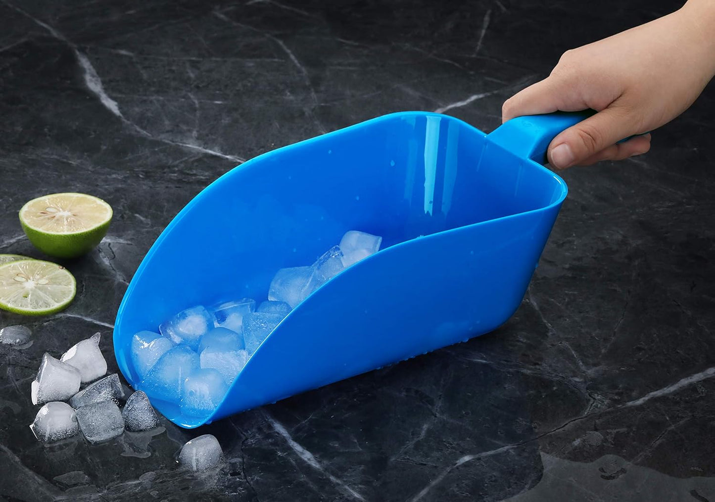 New Star Foodservice 34400 Polycarbonate Plastic Utility Ice Scoop, Clear, 12-Ounce