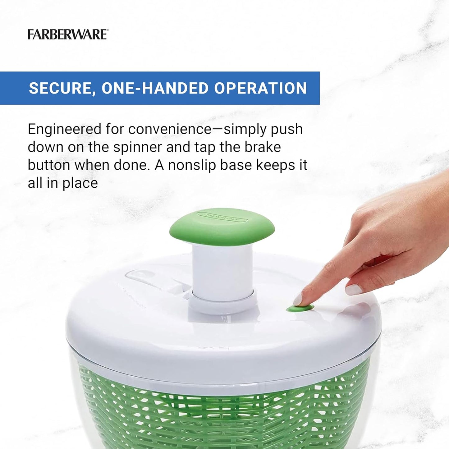 Farberware Small Pro Salad Spinner, 3.16 Qt Lettuce Spinner with Pump Mechanism, Colander Basket and Non-Slip Base - Compact Fruit Washer Spinner Bowl for Singles and Couples
