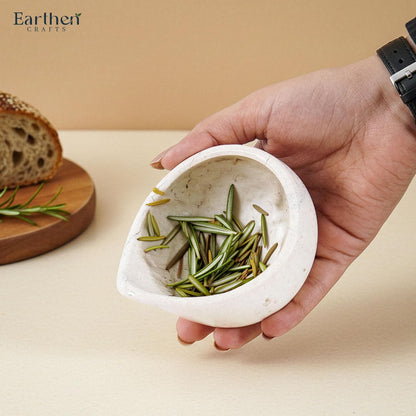 Marble Herb Peeler 3 Inches Cream Leaf Stripper with Brush for Fast Leaf Removal, Ideal for Parsley, Rosemary, and Cooking Salads