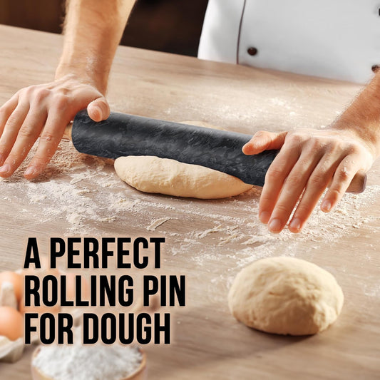 Zulay Kitchen 15.9 inch Professional Stainless Steel Rolling Pin - Lightweight Metal French Rolling Pin - Perfect for Baking, Fondant, Pizza Dough Roller, Dumpling