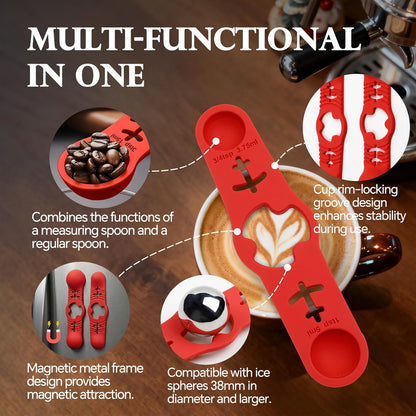Espresso Cooling Ball Set - Rapidly Chills Espresso Without Dilution to Taste the Difference, with Magnetic Measuring Spoons & Silicone Ice Tray, Versatile for Coffee, Cocktails & Whiskey (Green)