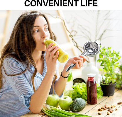 Vakoo 2-in-1 Lemon Squeezer - Heavy-Duty, Rust-Resistant Manual Juicer for Lemon, Lime & Citrus, Easy to Use & Clean, Kitchen Essential - Yellow & Green
