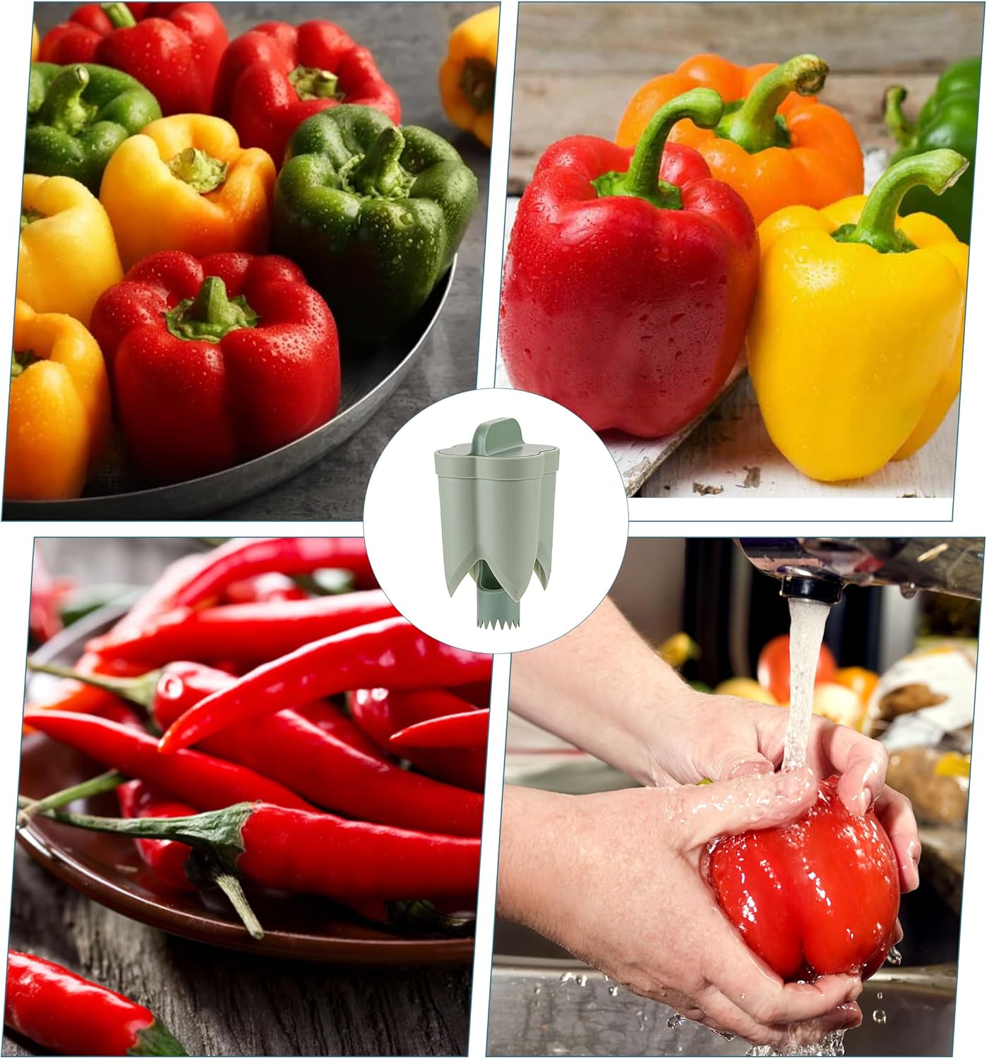 2-in-1 Pepper Corer & Seed Remover – Easy Deseeder for Bell Peppers, Sweet Peppers & Jalapeños – Kitchen Tool for Fast Prep