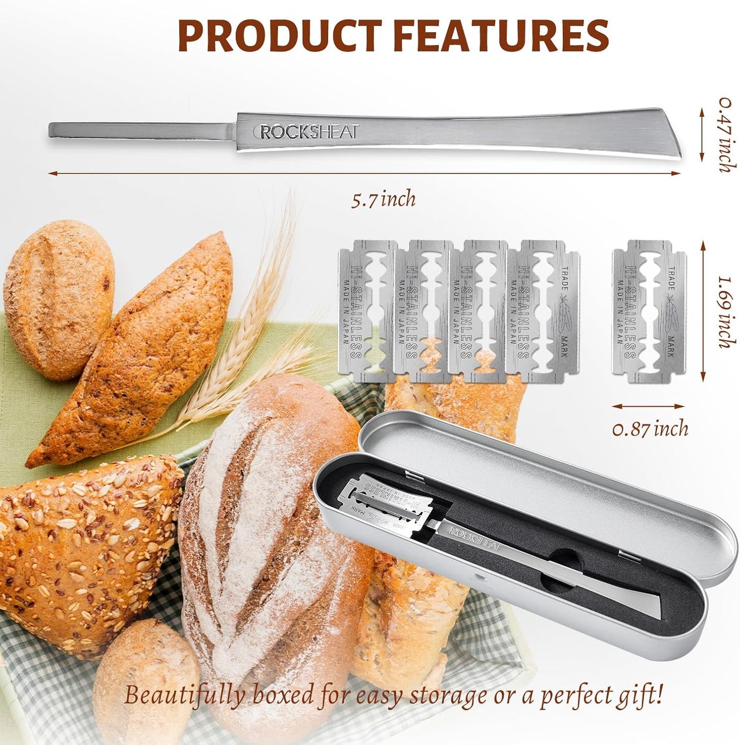 Bench Scraper & Chopper, Stainless Steel Dough Cutter with Wooden Handle, Thick Sharp Blades Pizza Bread Cutter, Multipurpose Kitchen Tool for Baking Cooking