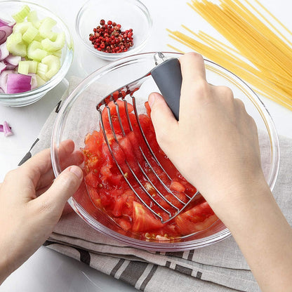 Spring Chef - Dough Blender and Pastry Cutter, Stainless Steel Nut, Pie, Pastry and Dough Cutter and Scraper, Multipurpose Baking Tools with Soft Grip Handles, Gray