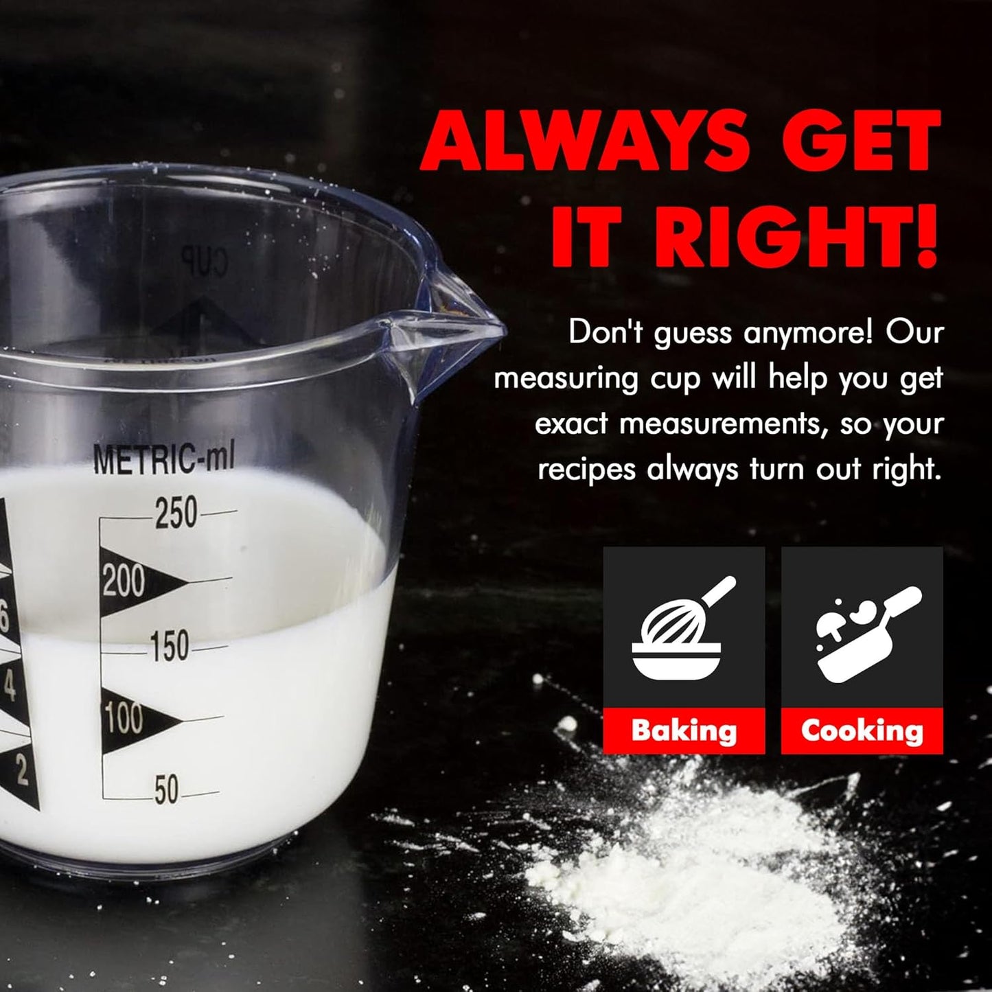 Chef Craft Select Plastic Measuring Cup, 2 Cup, Clear