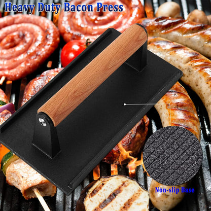 Breakfast Kit for Blackstone Grill, 7 Piece Griddle Accessories Set - Including Pancake Batter Dispenser, Bacon Press, Egg Rings, Hamburger Press Patty Maker